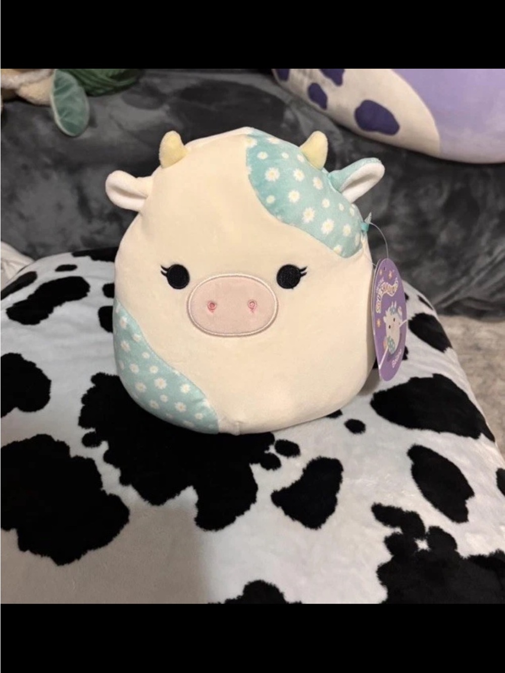 Squishmallows Pastel Cream & Light Blue Cow Plush